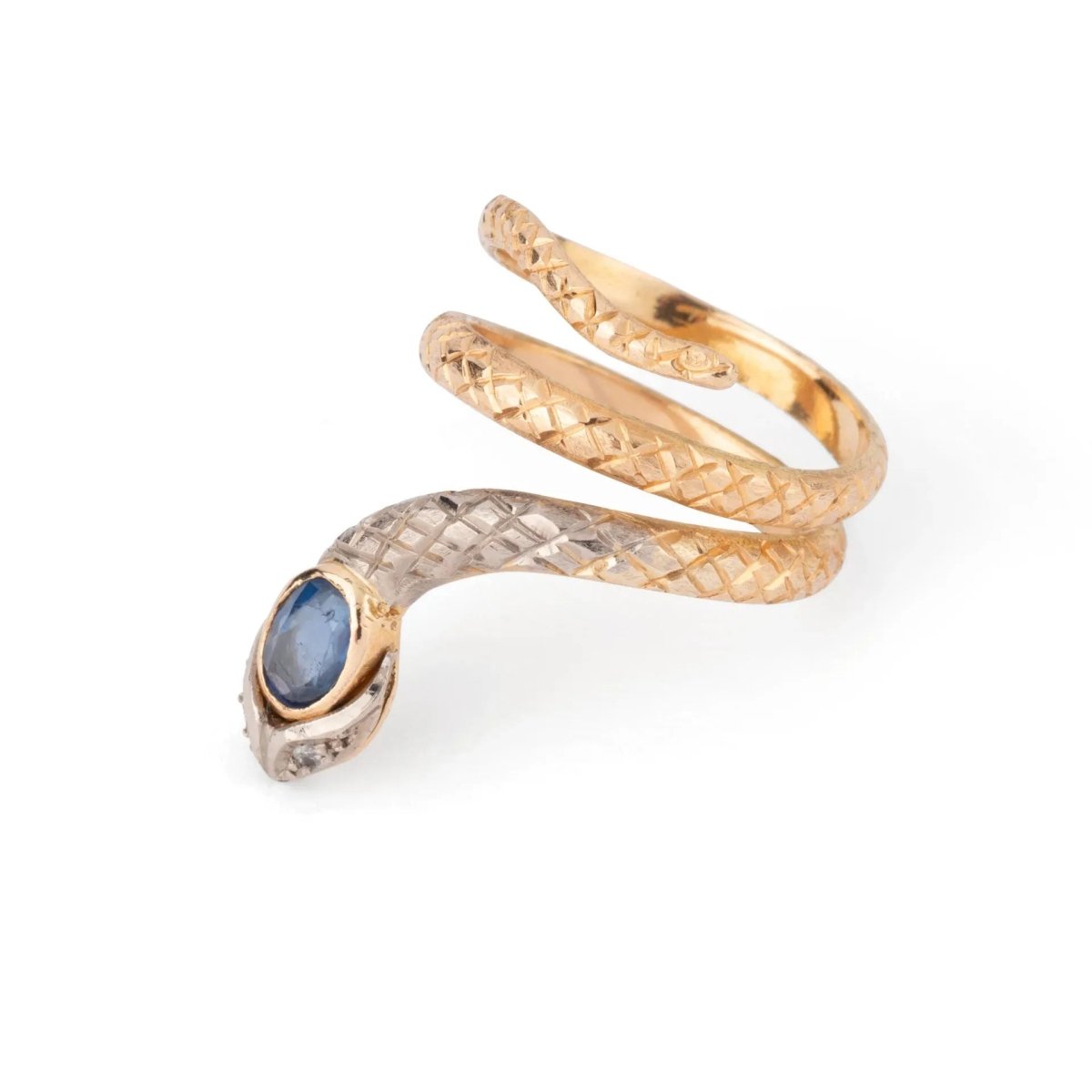 Bague serpent bi - colore en saphir - Castafiore