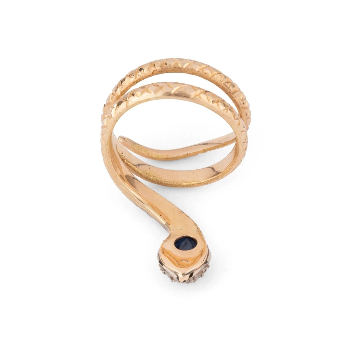 Bague serpent bi - colore en saphir - Castafiore