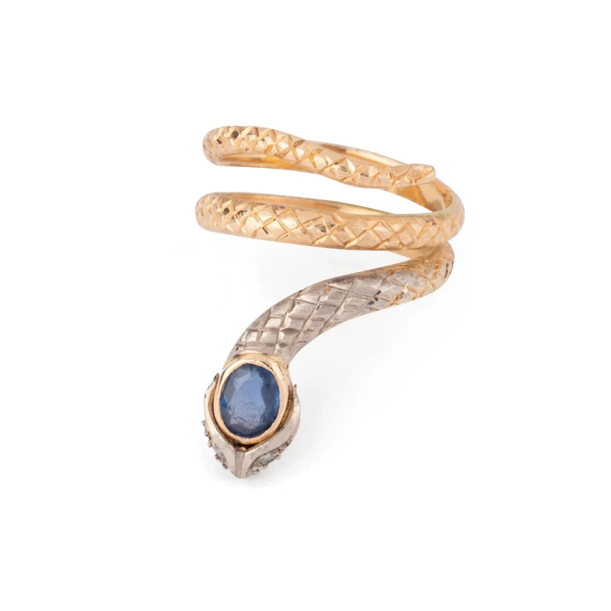 Bague serpent bi - colore en saphir - Castafiore