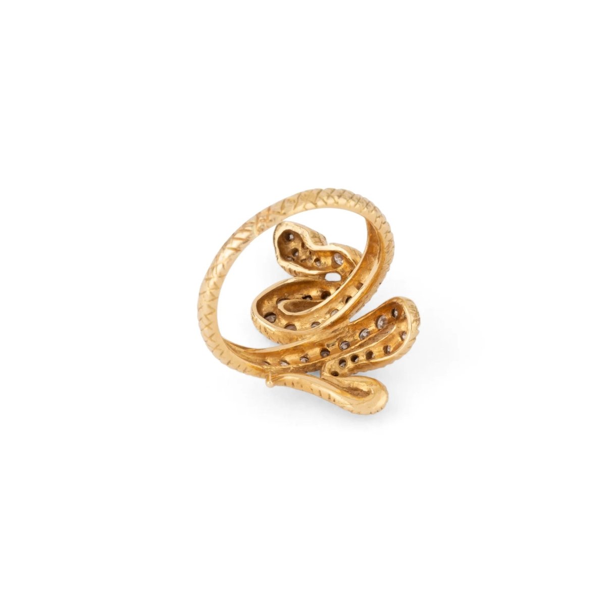 Bague serpent en diamant et or jaune - Castafiore