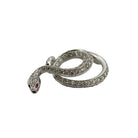 Bague Serpent en or blanc, rubis et diamants - Castafiore