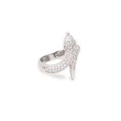 Bague serpent en or gris et diamant - Castafiore