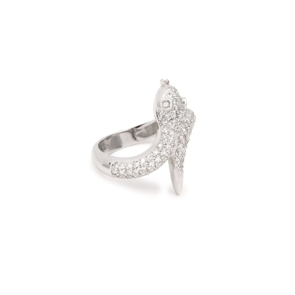Bague serpent en or gris et diamant - Castafiore