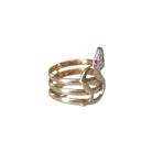 Bague Serpent Or Jaune, Diamants et Rubis - Castafiore