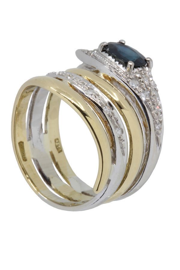 BAGUE SERPENT SAPHIR ET DIAMANTS - Castafiore