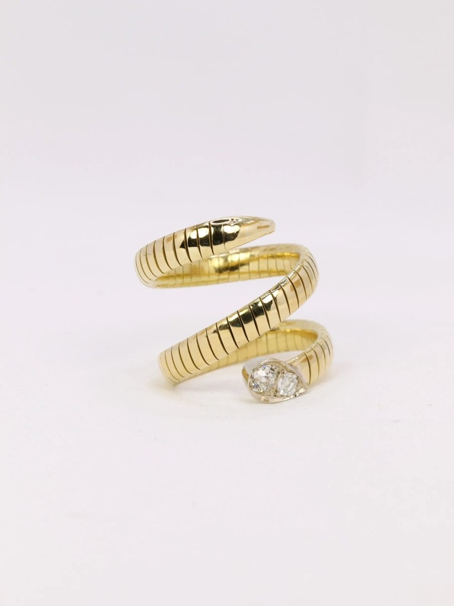 Bague serpent tubogas diamants 0,4 ct - Castafiore