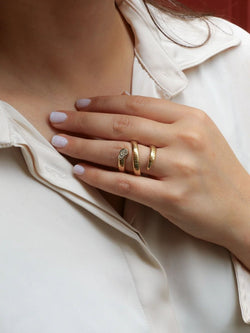 Bague serpent tubogas diamants 0,4 ct - Castafiore