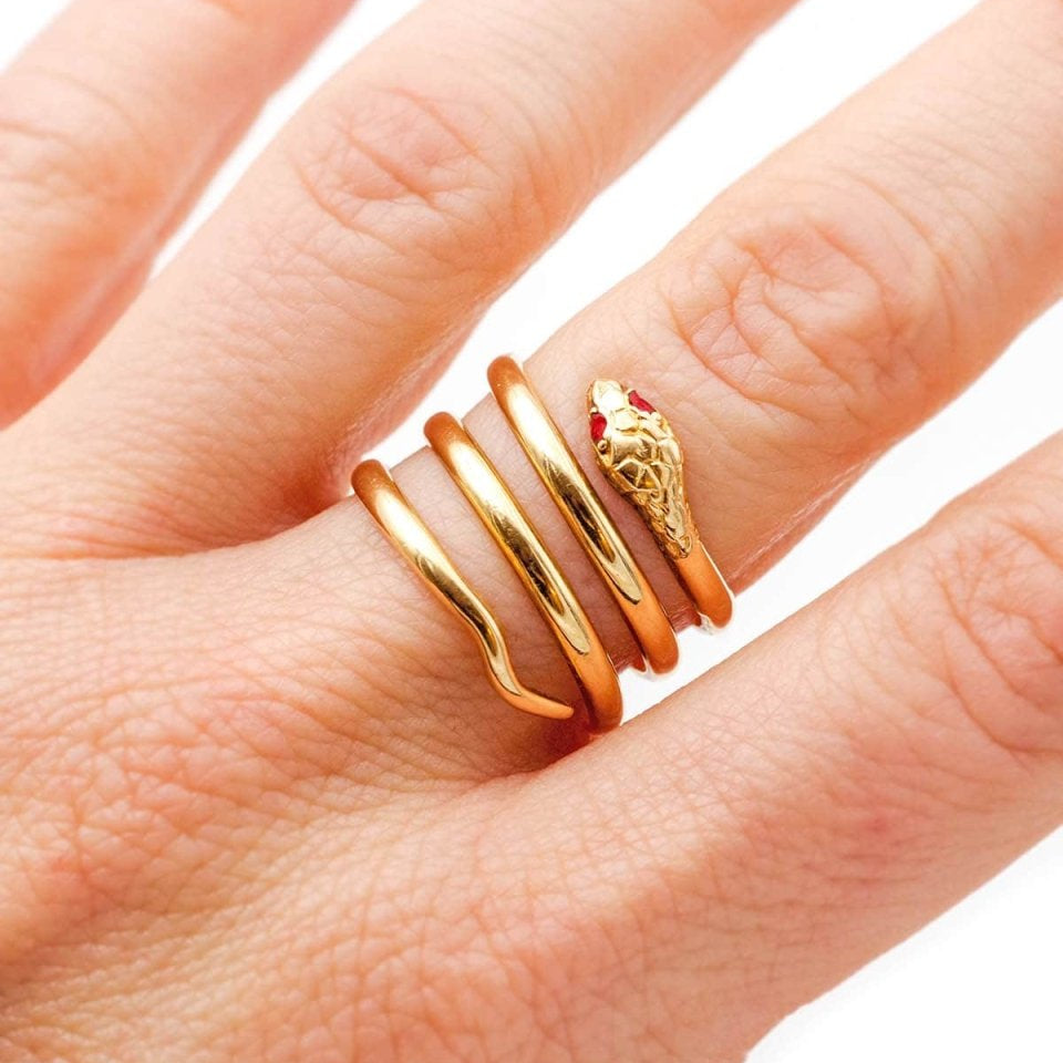 Bague serpent vintage en or - Castafiore