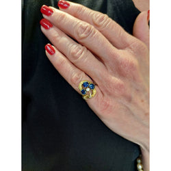 bague serpents en or jaune saphirs et diamants - Castafiore