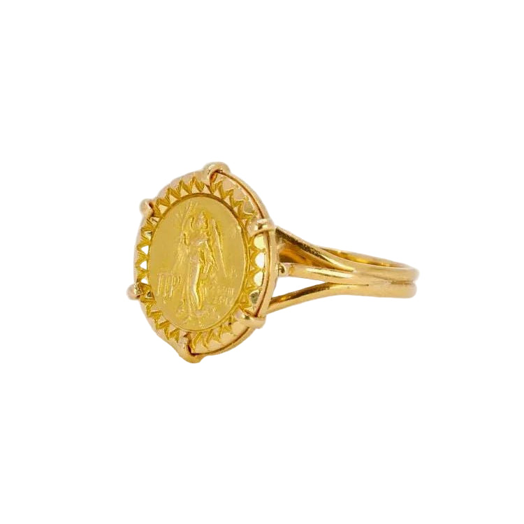 Bague signe du zodiaque Vierge or jaune - Castafiore