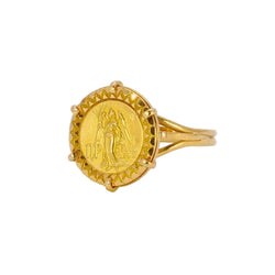 Bague signe du zodiaque Vierge or jaune - Castafiore