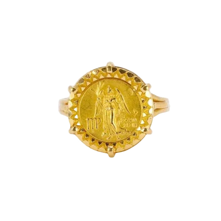 Bague signe du zodiaque Vierge or jaune - Castafiore