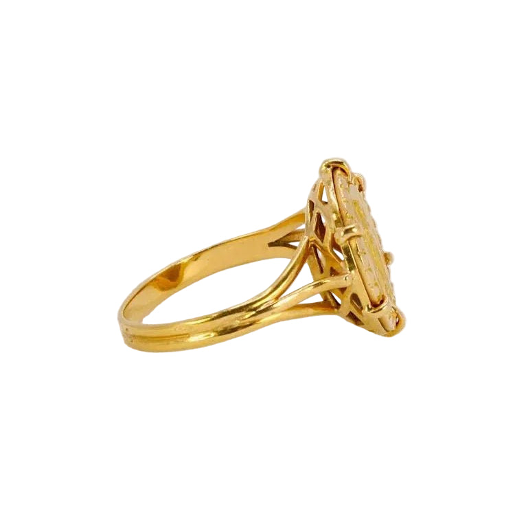 Bague signe du zodiaque Vierge or jaune - Castafiore