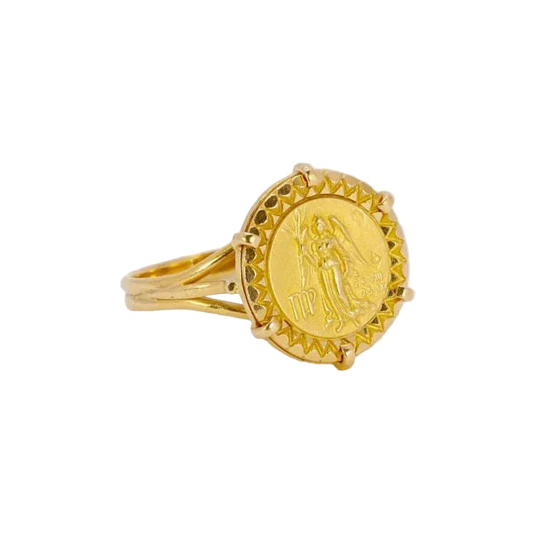 Bague signe du zodiaque Vierge or jaune - Castafiore