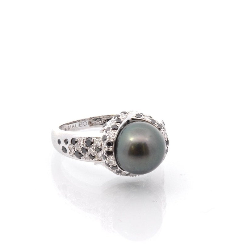 Bague signée Mauboussin diamants et perle - Castafiore