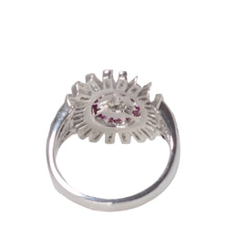 Bague Soleil en or blanc, rubis calibrés et diamants - Castafiore