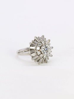 Bague soleil or blanc diamants 2.8 ct - Castafiore