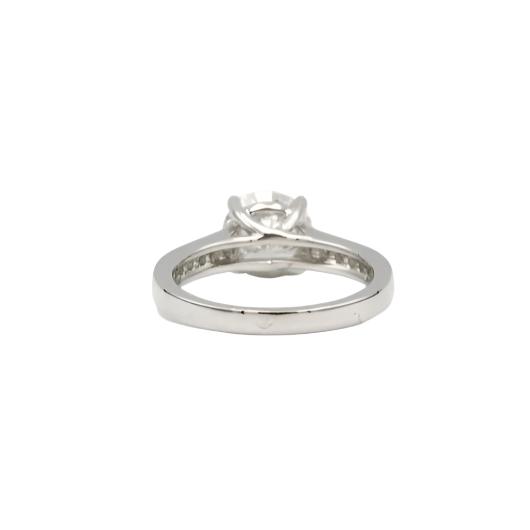 Bague Solitaire Accompagné en Or Blanc VVS2 - Castafiore