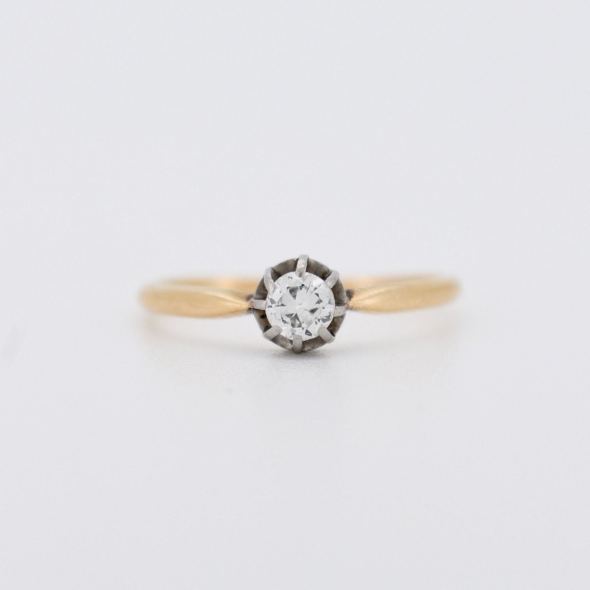 Bague Solitaire Ancien Or et Diamant - Castafiore