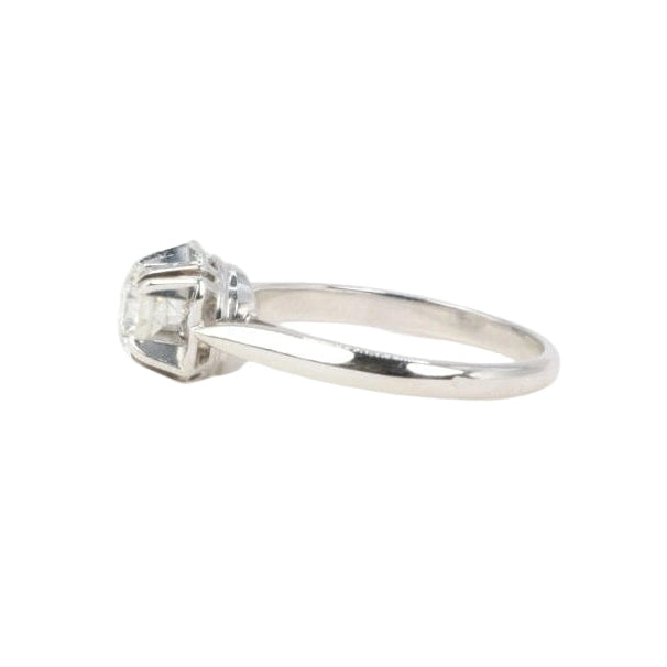 Bague solitaire Art Déco en or blanc et diamant 0,5ct - Castafiore