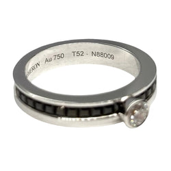 Bague Solitaire BOUCHERON "Quatre" en or blanc, onyx, et diamants - Castafiore