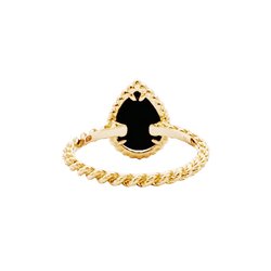 Bague Solitaire BOUCHERON "Serpent Bohème" en or jaune et onyx - Castafiore