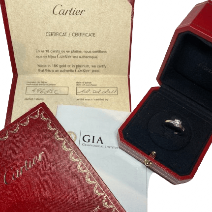 Bague Solitaire CARTIER "1895" en platine et diamant - Castafiore