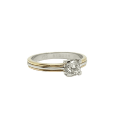 Bague Solitaire CARTIER en or blanc, or jaune, or rose et diamant - Castafiore