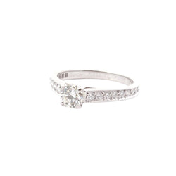 Bague solitaire CARTIER en platine et diamants - Castafiore