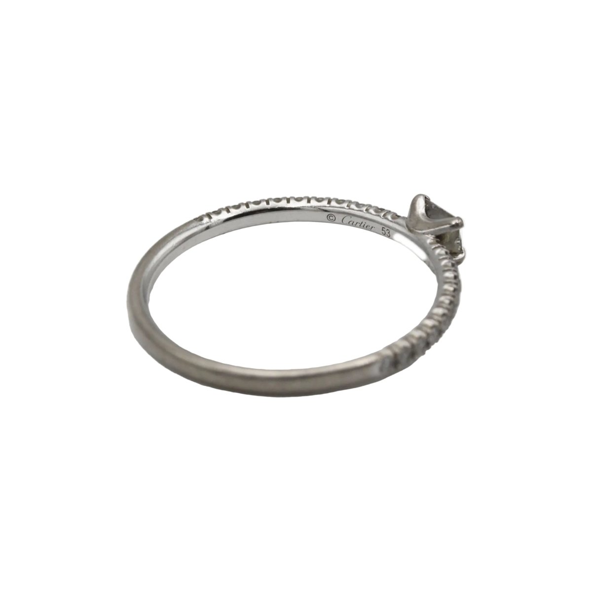 Bague Solitaire CARTIER "Étincelle" en or blanc et diamants - Castafiore