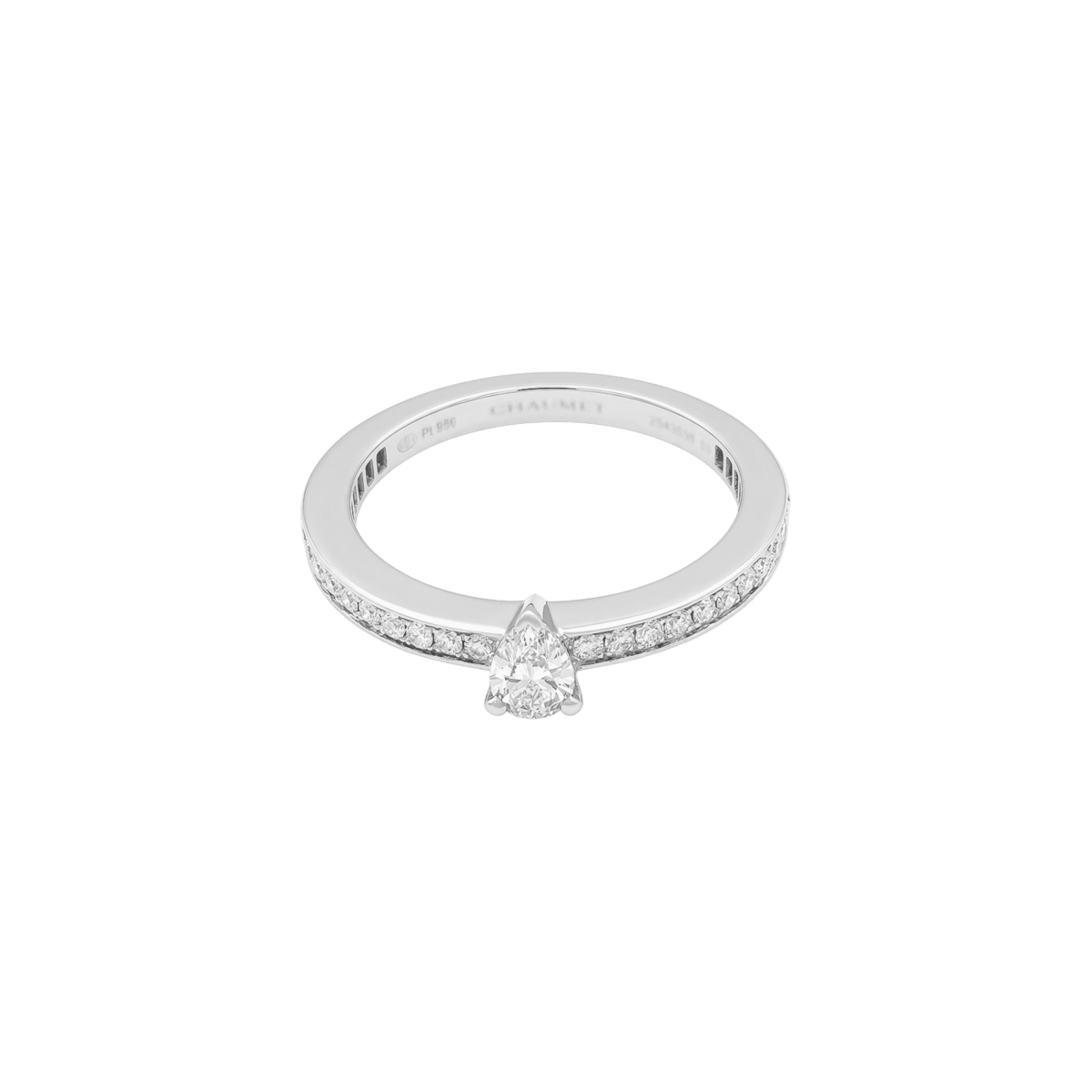 Bague Solitaire CHAUMET "Triomphe de Chaumet" en platine et diamants - Castafiore