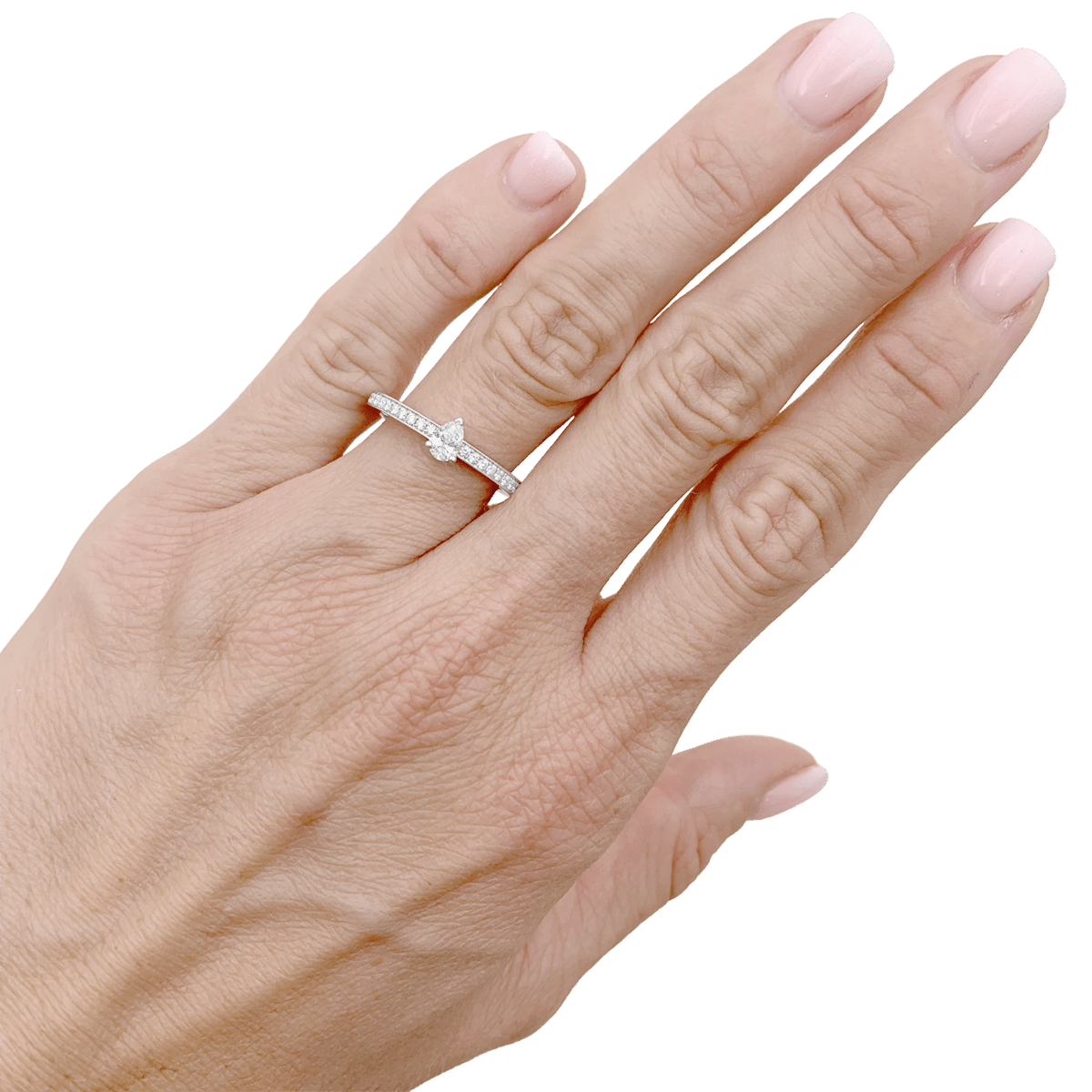 Bague Solitaire CHAUMET "Triomphe de Chaumet" en platine et diamants - Castafiore