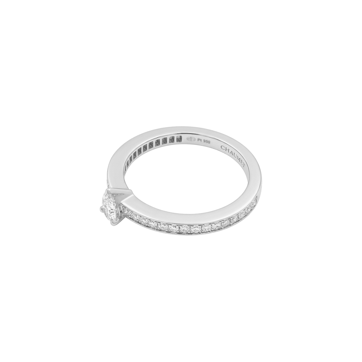 Bague Solitaire CHAUMET "Triomphe de Chaumet" en platine et diamants - Castafiore