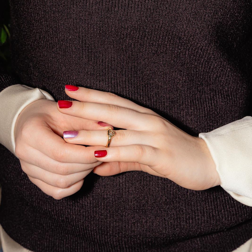 Bague Solitaire CHOPARD "Happy Diamond" en or jaune et diamant - Castafiore