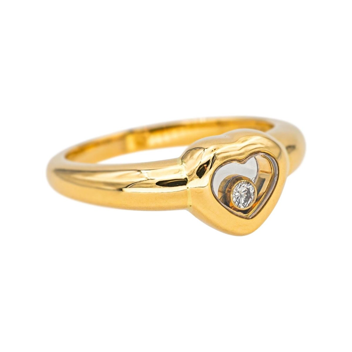 Bague Solitaire CHOPARD "Happy Diamond" en or jaune et diamant - Castafiore