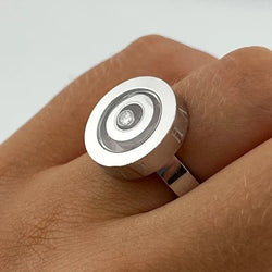 Bague Solitaire CHOPARD "Happy Spirit" en or blanc et diamant - Castafiore