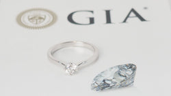 Bague solitaire diamant certifié GIA (0,51carat) or blanc