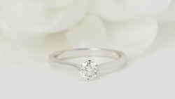 Bague solitaire diamant certifié GIA (0,51carat) or blanc