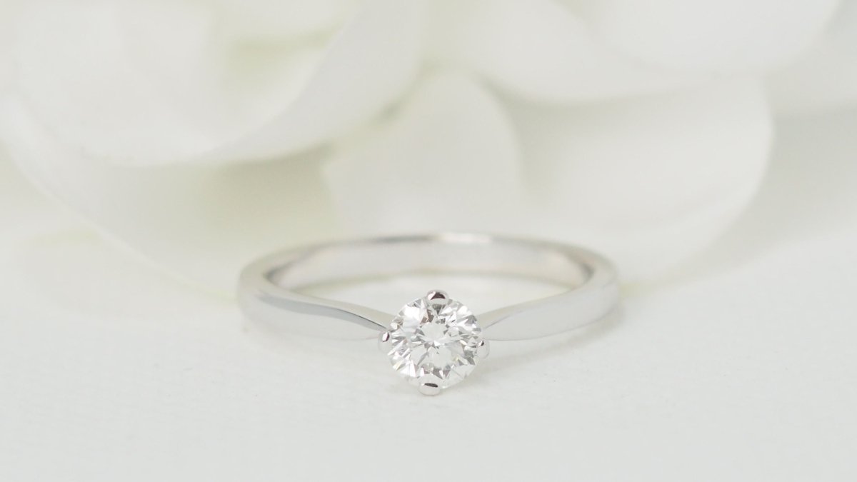 Bague solitaire diamant certifié GIA (0,51carat) or blanc