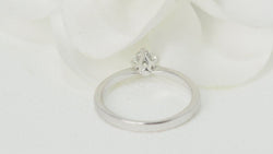Bague solitaire diamant certifié GIA (0,51carat) or blanc - Castafiore