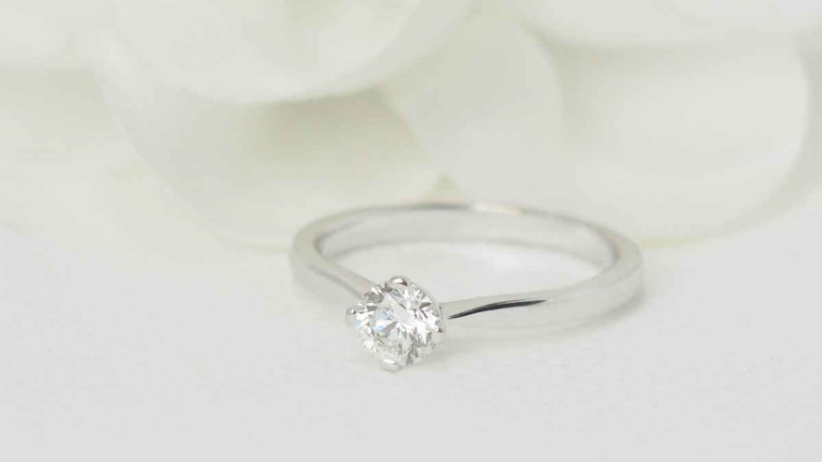 Bague solitaire diamant certifié GIA (0,51carat) or blanc