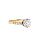 Bague solitaire diamant coussin taille ancienne 1,77 carat - Castafiore