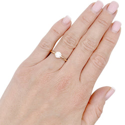 Bague solitaire diamant en or rose. - Castafiore