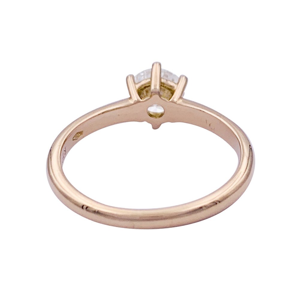 Bague solitaire diamant en or rose. - Castafiore