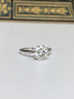 Bague solitaire en or blanc 18k et diamant - Castafiore