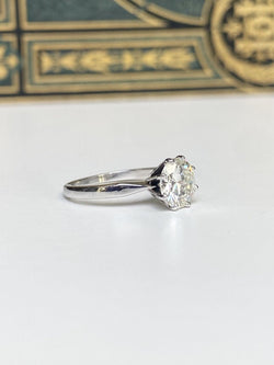 Bague solitaire en or blanc 18k et diamant - Castafiore