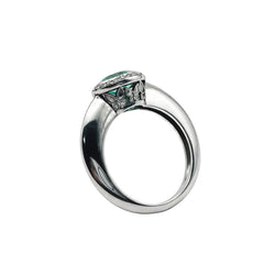 Bague Solitaire en or blanc, émeraude, et diamants - Castafiore