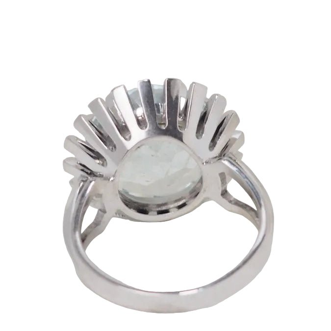 Bague Solitaire en or blanc et aigue-marine - Castafiore
