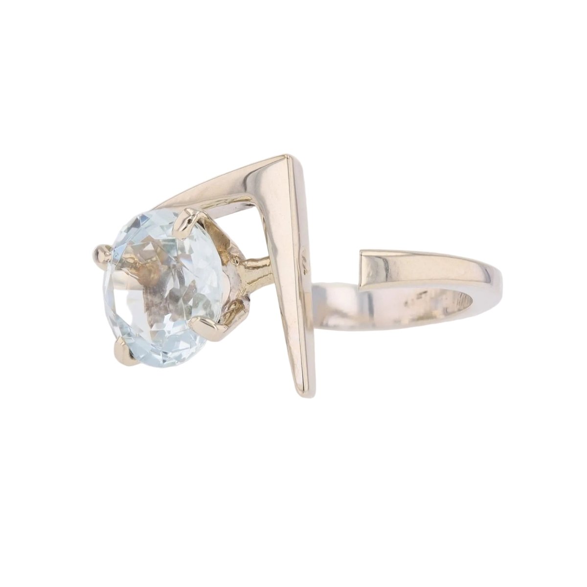Ring white gold vintage aquamarine