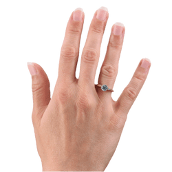 Bague Solitaire en or blanc et aigue - marine - Castafiore